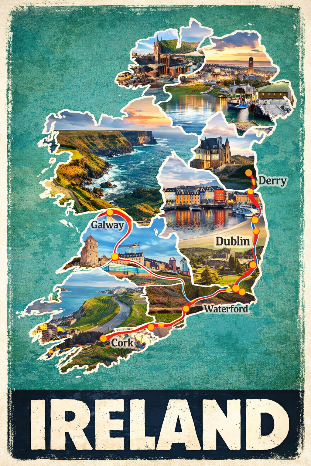 Ireland poster collage